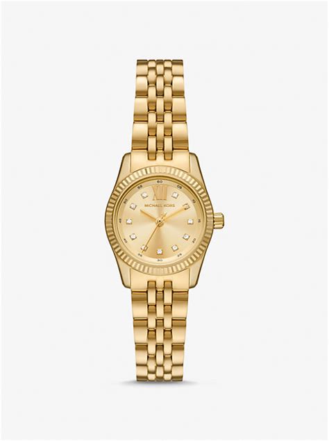 petite lexington pavé gold-tone watch|lexington pave watch.